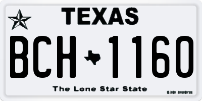 TX license plate BCH1160