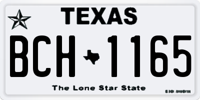 TX license plate BCH1165