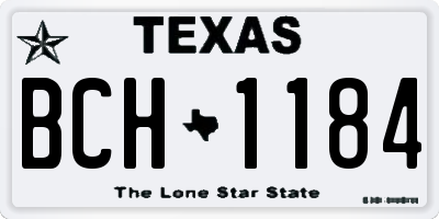 TX license plate BCH1184