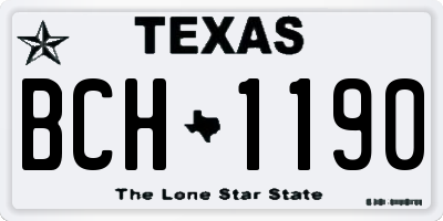 TX license plate BCH1190