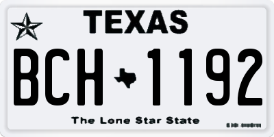 TX license plate BCH1192
