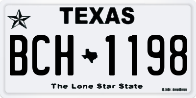 TX license plate BCH1198