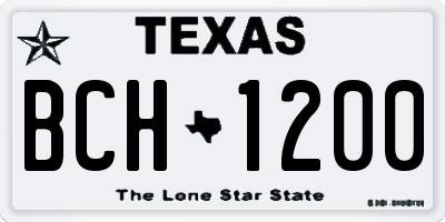 TX license plate BCH1200