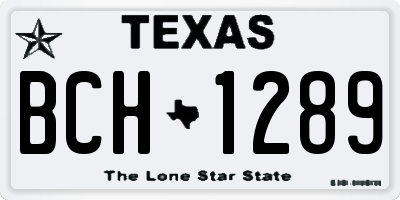 TX license plate BCH1289