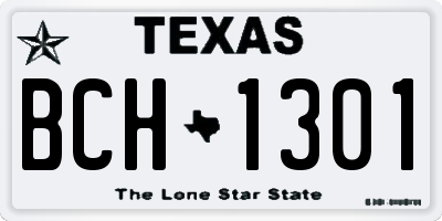 TX license plate BCH1301