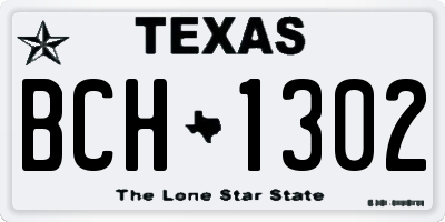 TX license plate BCH1302