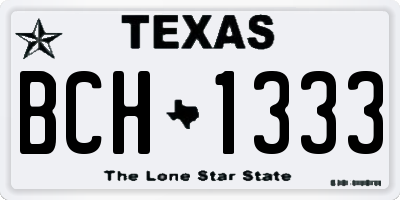 TX license plate BCH1333