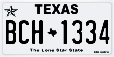 TX license plate BCH1334
