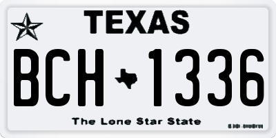 TX license plate BCH1336