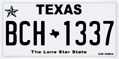 TX license plate BCH1337