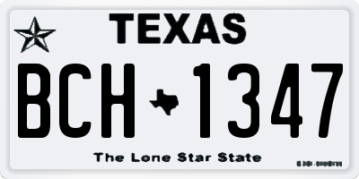 TX license plate BCH1347