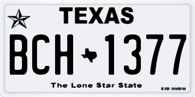 TX license plate BCH1377