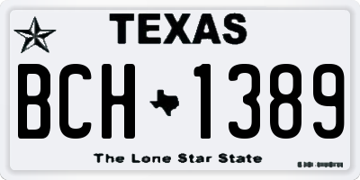 TX license plate BCH1389