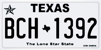 TX license plate BCH1392