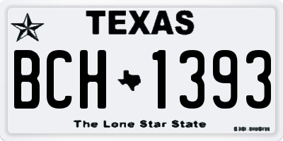 TX license plate BCH1393