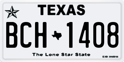TX license plate BCH1408