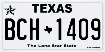 TX license plate BCH1409