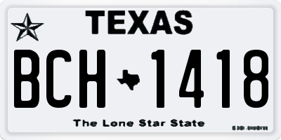 TX license plate BCH1418