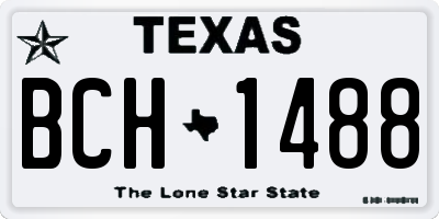 TX license plate BCH1488