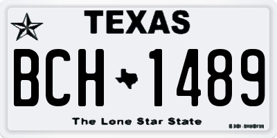TX license plate BCH1489