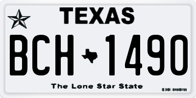 TX license plate BCH1490