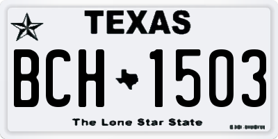 TX license plate BCH1503