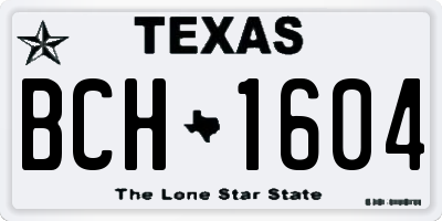 TX license plate BCH1604