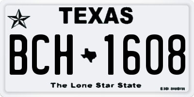 TX license plate BCH1608