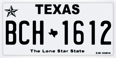 TX license plate BCH1612