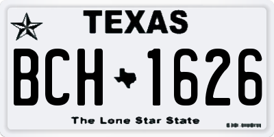 TX license plate BCH1626
