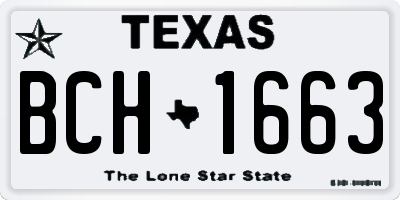 TX license plate BCH1663