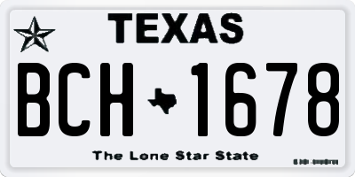 TX license plate BCH1678