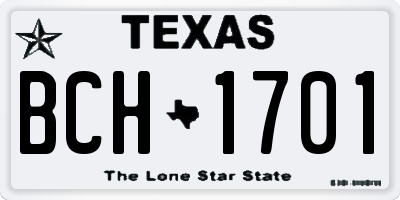 TX license plate BCH1701