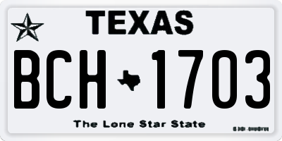 TX license plate BCH1703