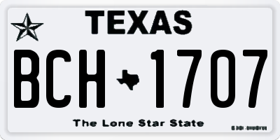 TX license plate BCH1707
