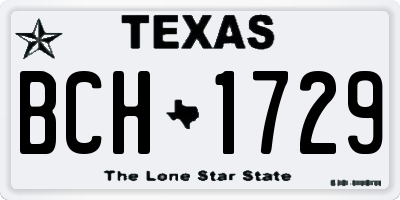 TX license plate BCH1729