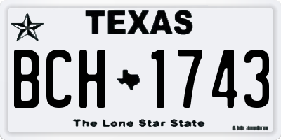 TX license plate BCH1743