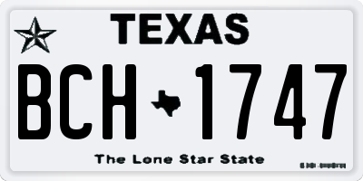 TX license plate BCH1747