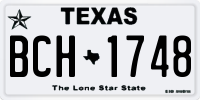 TX license plate BCH1748