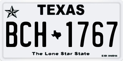 TX license plate BCH1767