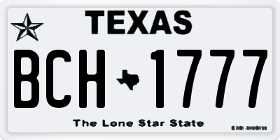 TX license plate BCH1777
