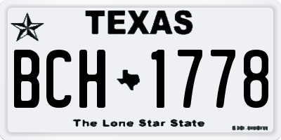 TX license plate BCH1778