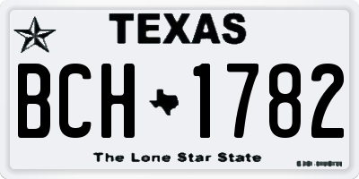 TX license plate BCH1782