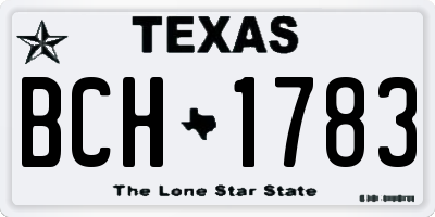 TX license plate BCH1783