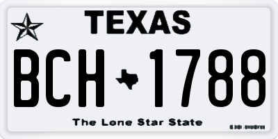 TX license plate BCH1788