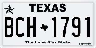 TX license plate BCH1791
