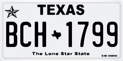 TX license plate BCH1799
