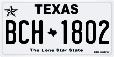 TX license plate BCH1802