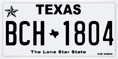 TX license plate BCH1804