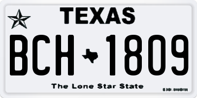 TX license plate BCH1809